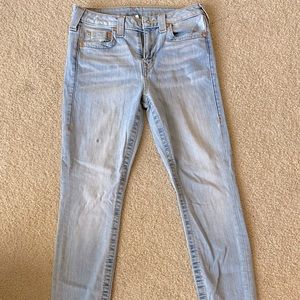 True Religion light wash super skinny jeans